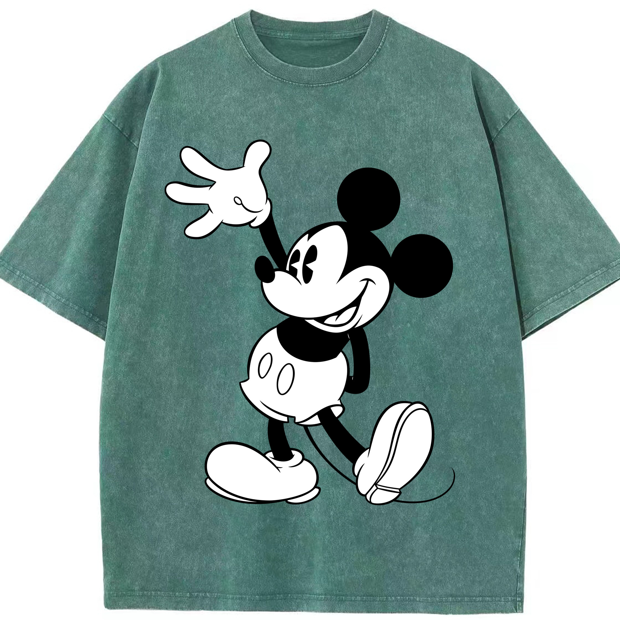 （画像用） ミッキーマウス Mickey Mouse 綿100% ヴィンテージ風 半袖Tシャツ（フロントプリント）